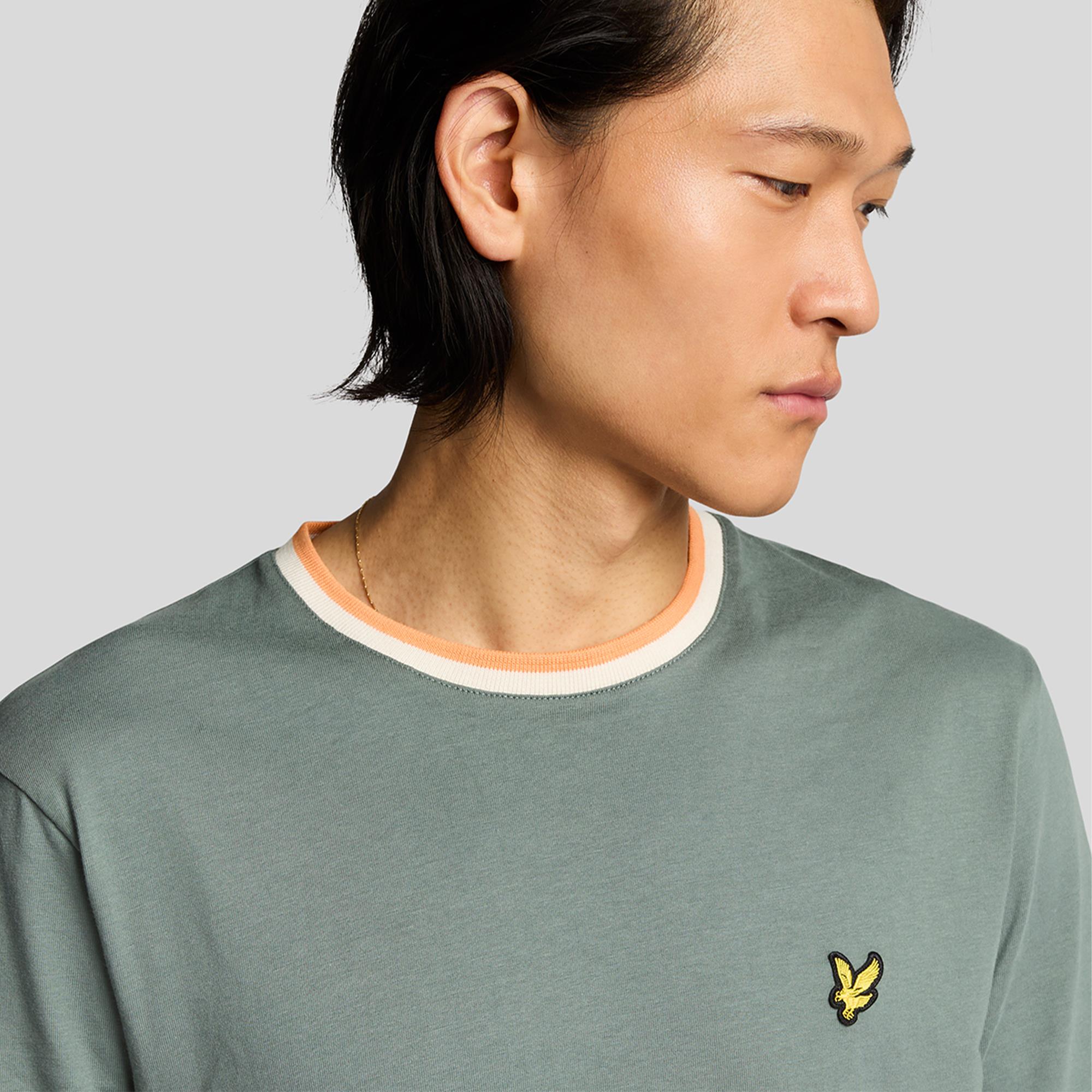 Lyle & Scott Half Tipped T-Shirt Green Mercurial